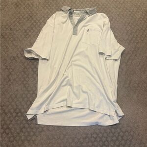 johnnie-O White Polo with Gray Collar